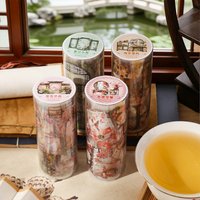 Etori Life 10Cm*2M Four Seasons Scenery Combination Vintage Window Flower Tape Gentle Four Seasons Garden Journal Decoration Stickers for Children's Gift Bags, Laptop, Phone Stickers, Room Decoration,