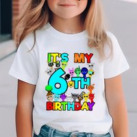 Sprunki Kids Birthday Clothes Boys Number T-Shirt Incredibox Game Short Sleeve T-Shirts Summer Baby Clothing Toddler Cotton Tops