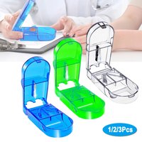 1/2/3Pcs Pill Cutter Splitter Half Storage Compartment Box Medicine Tablet Holder Household Merchandises Medication Aids