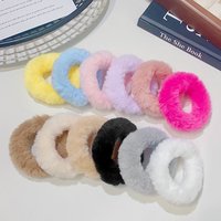 Korean version hair loop imitation lamb plush rubber band mink fur high elasticity meatball headband hair accessory.