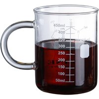 2025 New Caffeine Beaker Mug Graduated Beaker Mug with Handle Borosilicate Glass Cup