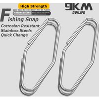 9KM Fishing Snap 50pcs Fishing Power Speed Clip Stainless Steel Snap for Fishing Lure Quick Change Clip Freshwater Saltwater