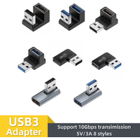 90 Right Angle USB 3.0 Extension Adapter Upward Elbow 10Gbps USB Connector for PC Male To Female Extension Plug Converter