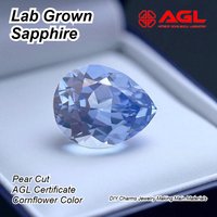 Lab Grown Sapphire Pear Cut Cornflower Blue for Jewelry Making DIY Charms Lab Created Sapphire Gemstone Loose Stones