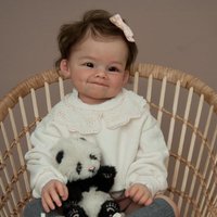 NPK 24inch Raya Reborn Toddler Girl Soft Cloth Body Rooted Hair High Quality Hand Painted Doll 3D Skin