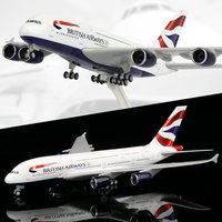 1/240 Scale A380 Air Britain Airways Aircraft Model 30cm Resin Airplane Toy Kids Gift for Collection Decoration