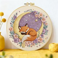 1pc 20X20CM/15X15CM 7.87/6.3inch Animal - Fox Embroidery Starter Kit DIY kit DIY embroidery kit manualidades Needle Art