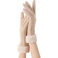 AliExpress LAOVCE Winter Women Thermal Lined Fashion Soft Gloves Artificial Fur Cuffs Keep Warm Touch Screen Cycling Drive Elegant Gloves