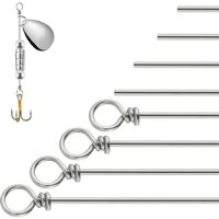 100pcs Fishing Spinner Shaft Stainless Steel Looped Wire for Spinnerbait Inline Spinner Walleye Rig Tail Spinner Bass Trout