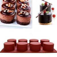 8-Connected Cylindrical Mousse Cake Mold French Dessert Mousse Silicone Baking Mold Chocolate Ice Cream Mold Cake Baking Tool