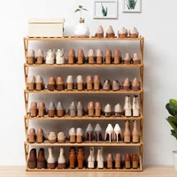 Installation-free simple shoe rack assembly dust-proof door living room indoor small shoe cabinet folding multi-layer shoe rack