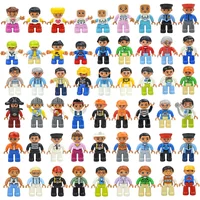 Figures Dolls Big Size Building Blocks Family Action Workers Doctor Police Farmer Compatible Large Bricks Duploes Kid Toys