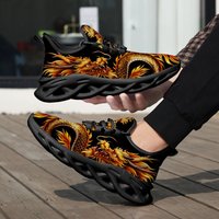 Dragon Themed Sneakers Men Breathable Lightweight Low Top Lace-Up Shoes Women Running Hiking Casual Sports Footwear