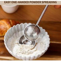 1PC/2PCS Stainless Steel Flour Duster Sugar Shaker with Spring Handle One-Handed Baking Wand for Bread Powdered Sugar Spice
