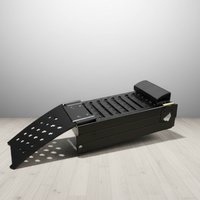 Foldable Steel Ramp High Load Capacity Three-Fold ATV Loading Ramp Hauling Accessory Includes Safety Chains for Workshop, Garage