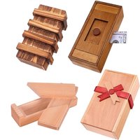 Classic Baffling Wooden Puzzle Boxes Secret Compartment Brain Teaser Games For Adults And Children Rompecabezas De Madera