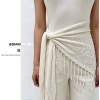 Bohemian Tassel Knitted Large Scarf 2026 New Waist Chain Dancing Accessory Skirt Bell Pull Women's Style Summer Suns...
