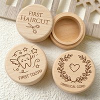 Artistic Wooden Memorial Box for New Parents - Fetal Hair & Teeth Preservation Storage - Keepsake Box for Baby Memorials