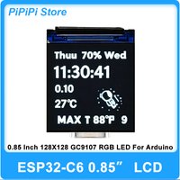 ESP32 C6 0.85 Inch 128X128 IPS Screen Development Board RISC V 2.4G WiFi Bluetooth 5 LE With SD Card Slot LVGL RGB LED Module