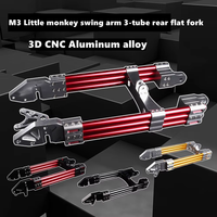 Electric Motorcycle Swing Arm New 3D CNC Adjustable 3-tube Water Pipe Rear Flat Fork Universal For M3 M5 M6 Little Monkey Modify