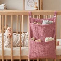 Cotton Baby Diaper Bag Crib Bedside Hanging Pouch Nappy Caddy Storage Bag Multi-functional Stroller Hanging Bag Newborn Item