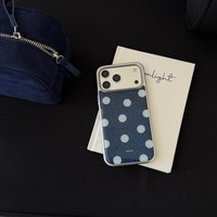Retro Color Collision Denim Wave Point Phone Case for iPhone 17 16e 16 15 14 13 12 11 Air Pro Max X XR XSMAX 8 7 Plus Back Cover