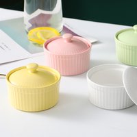 Lidded Ceramic Dessert Bowls - Multi-Purpose Ramekins for Baking Cakes & Steaming Bird's Nest