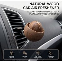 Black Walnut Wood Car Air Conditioner Vent Fragrance Essential Oil Diffuser for Vehicles Interior Accessories