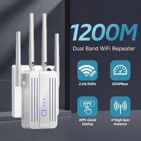 WiFi Repeater 1200Mbps Dual Band Signal Extender 2.4G 5GHz Wi-Fi Amplifier Router Long Range Signal Booster High-Speed Bands