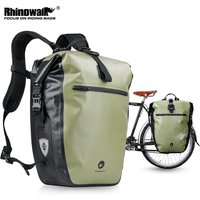 Rhinowalk Bike Side Bag Waterproof 27L Big Capacity Bicycle Rear Seat Pannier Pack Multifunctional Cycling Storage Bikepacking