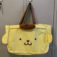 Large Capacity Travel Bag Women's Dog Pudding Backpack Single Shoulder Bag Casual Simple Style Canvas Tote Bag for Daily Use