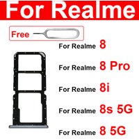 For Oppo Realme 8 8i 8S 8 Pro 5G Dual Sim Card Tray SIM Card Slot Holder Card Adapter Replacement Reapir Parts