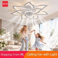 Creative Ceiling Fan with Light and Remote Control Lotus Home Cooling Electric Fan Romantic Gloss Showroom Ceiling Fans Lamp