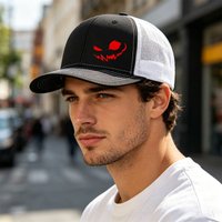 Richardson Micro Bent Baseball Hat Outdoor Graffiti Print Mesh Duck Tongue Hat Sunshade Breathable Mesh Hat Truck Driver Hat