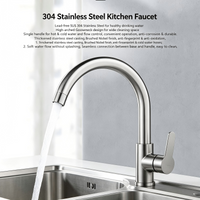 Punch-Free Black Nickel Bathroom Sink Faucet 360° Rotatable Stainless Steel Single Handle Hot Cold Water Mixer Tap Modern Wall M
