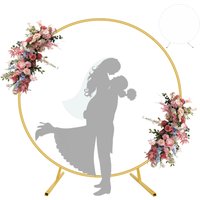 Arche de ballons métallique de 2m, support d'arche de mariage, cadre de toile de fond circulaire pour mariages, anniversaires, fêtes de Noël, décoration de jardin, treillis