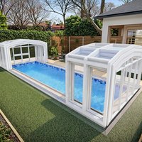 Customizable Automatic Solar Electric Swimming Pool Safety Cover Retractable Dome Hard Roof for Villas Hotels Apartmentspromote