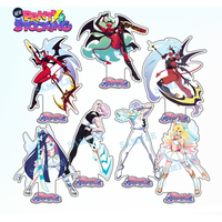 Anime Panty & Stocking with Garterbelt Figure Acrylic Stand Ornament Cute Desktop Decoration Cosplay Props Fans Gift keychain