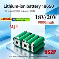 18V/20V 9000mAh 5S2P 18650 MJ1 Lithium-Ionen-Akkupack, Ersatzakku für Elektrowerkzeuge, Bohrmaschinen, Schraubendreher, Schleifmaschinen