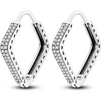 CYCUFF S925 Sterling Silver Earrings Double-Row Inlaid Zircon Exquisite Birthday Party Gift DIY Women Hoops Earrings Trendy 2025