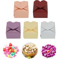 10/30/50Pcs Colorful Heart-shaped Candy Gift Box Wedding Favor Chocolate Packaging Box Birthday Valentine's Day Party Supplies