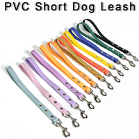 Waterproof PVC Short Dog Leash Traffic Lead - 30cm Heavy Duty Training Leash for Small Medium Dogs