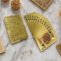 Gold Foil Playing Cards, Waterproof & Durable Poker Deck, Luxury Home Entertainment Cards for Family Game Night, Party & Gift