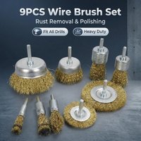 Wire Brush Wheel Cup Brush Set 9 Pack,Wire Brush for Drill 1/4 Inch Hex Shank 0.012 Inch Coarse Carbon Steel Crimped Wire Wheel