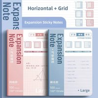 100PCS/Set Self-Adhesive Expansion Sticky Notes Sticky Tearable Memo Pads Extensible Sticky Labels Sticker Students