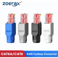 ZoeRax 2PCS RJ45 CAT6A CAT6 Connector, Tool Free Ethernet Termination Plugs, 23AWG to 26AWG Cable Internet Plug Toolless