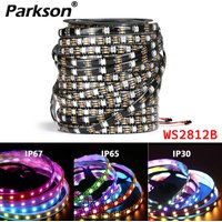 WS2812B LED Light DC5V Smart Pixel RGB Led Strip Light Individually Addressable IC IP30 IP65 IP67 Magic Tape Light Black PCB image 4