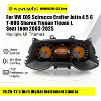 WOWUSEFUL Virtuelles Cockpit-Dashboard-Cluster für VW EOS Scirocco Crafter Jetta 4 5 6 T-ROC Sharan Tiguan Tiguan L Seat Leon 2003-2025 Jahrgänge Digitales Tachometer Instrumentenpanel