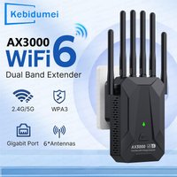 3000Mbps WiFi 6 Repeater 2.4/5Ghz Gigabit WIFI Booster Wzmacniacz dalekiego zasięgu Przedłużacz sieciowy do domu/biura Wtyczka EU/US Easy Set