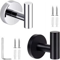 Stainless Steel Wall Hooks with Screws Door Key Clothes Coat Hanger Hook Bathroom Robe Coat Hook Towel Holder Organizer Hardware